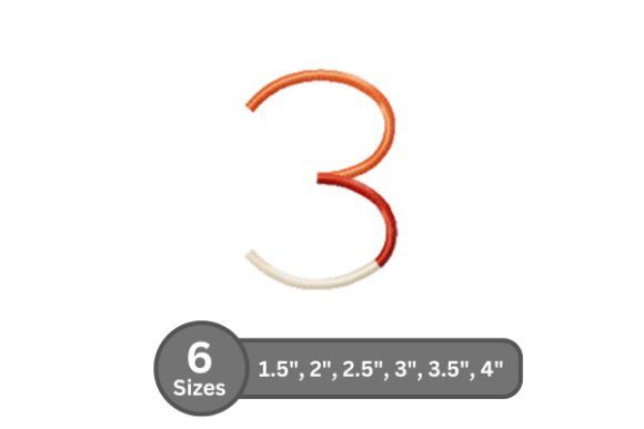 Color Bar Number -3: A Bold Embroidery Font