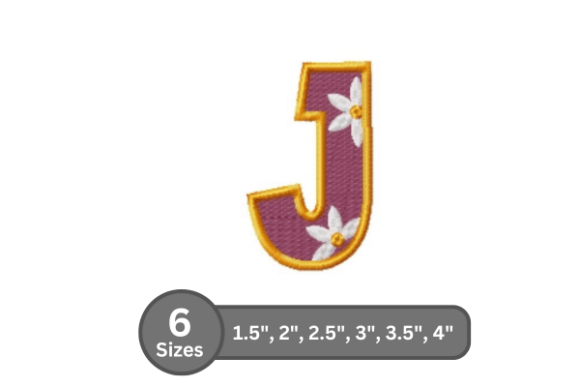 Daisy Joy Alphabet - J: A Stylish Embroidery Letter