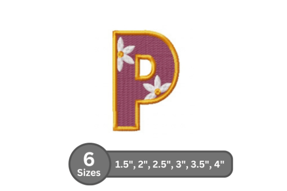 Daisy Joy Alphabet - P: A Stitched Letter for Personalization