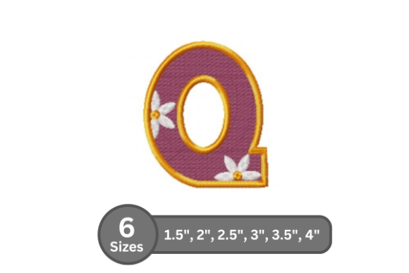Daisy Joy Alphabet -Q: Stylish Stitched Lettering