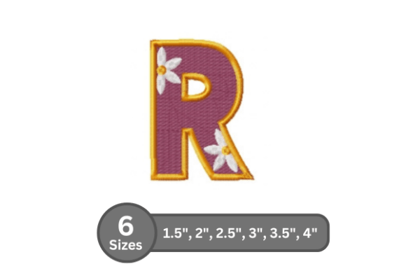 Daisy Joy Alphabet -R: Elevating Personalization Through Precision Stitching