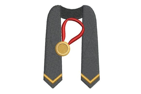 Graduation Stole with Gold Medal Design