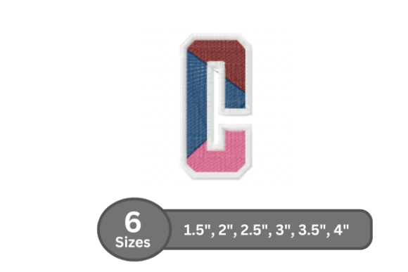 Street Varsity Alphabet - C: A Stylish Embroidery Design