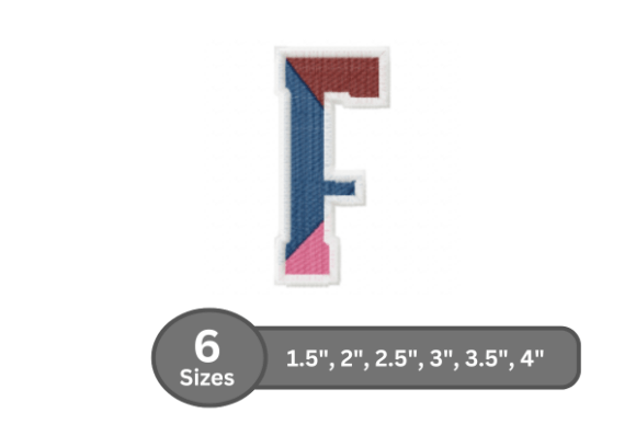 Street Varsity Alphabet - F: A Stylish Embroidery Design for Custom Projects