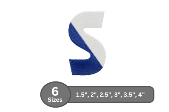 Twin Fill Alphabet -S: A Bold Embroidery Design