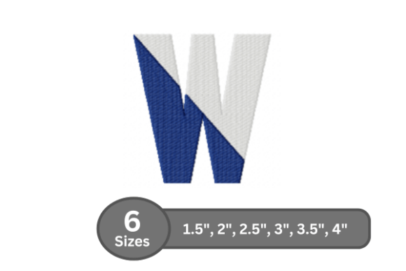 Twin Fill Alphabet - W: A Modern Touch for Personalized Textiles